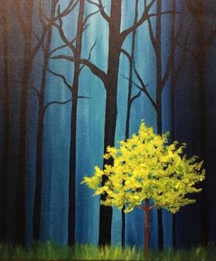 Lime Lost in the Forest - Paint and sip event at MTN WST Hard Cider in Salt Lake City, UT - PaintNite.com