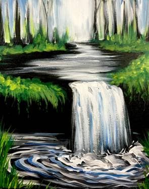 The Hidden Waterfall - Paint and sip event at The Greene Turtle (Columbia) in Columbia, MD - PaintNite.com