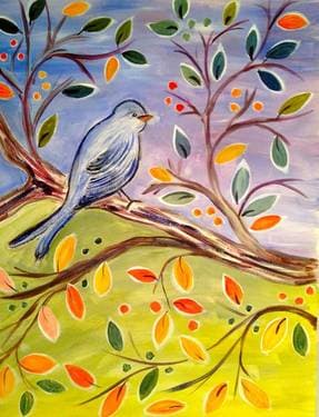 Autumn Bird - Paint and sip event at El Torito in Woodland Hills in Woodland Hills, CA - PaintNite.com