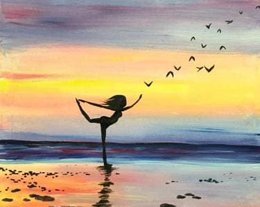 Sunset Zen - Paint and sip event at Brasserie Le Manoir Lachine in Lachine, QC - PaintNite.com