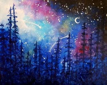 Galaxy in the Pines - Paint Nite event in Burlington, ON