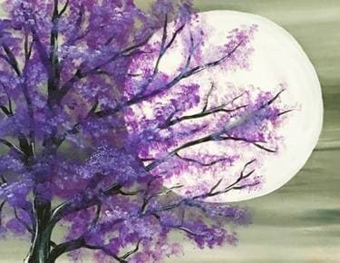 Purple Tree in Moonlight - Paint and sip event at Twiggs An American Gastropub in St Albans City, VT - PaintNite.com