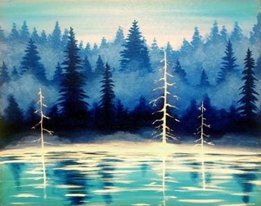 Misty Forest Lake - Paint and sip event at Rendezvous Pub in Langley, BC - PaintNite.com