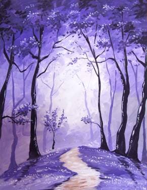 Purple Rainforest - Paint and sip event at Turtle Jacks Etobicoke in Etobicoke, ON - PaintNite.com