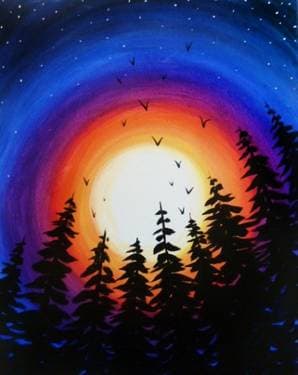 Sky Ablaze - Paint and sip event at Wings Abbotsford in Abbotsford, BC - PaintNite.com