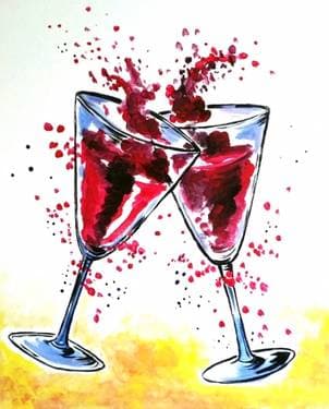 Lets Go To Celebrate - Paint and sip event at Lucky Strike Philadelphia in Philadelphia, PA - PaintNite.com