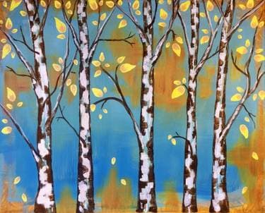 Illuminated Birch - Paint and sip event at Stockman's Bar in Layton, UT - PaintNite.com