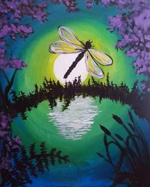 Dragonfly by Moonlight - Paint Nite event in Sacramento, CA