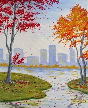 Fall in the City II - Paint and sip event at The Irish Exit in New York, NY - PaintNite.com