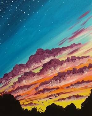 Sprawling Sunset - Paint and sip event at Applebee's Atrium at Hutch Metro Center in Bronx, NY - PaintNite.com