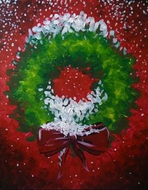 A Christmas Wreath - Paint Nite event in Norfolk, VA
