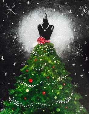 Christmas Couture - Paint Nite event in Tustin, CA
