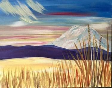 Mt. Adams Fall Sunset - Paint and sip event at Tap & Table  in TIGARD, OR - PaintNite.com