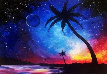 Galaxy at the Beach - Paint and sip event at Rendezvous Pub in Langley, BC - PaintNite.com