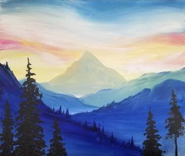 Mountain Majesty - Paint and sip event at The King's Head Public House in Vancouver, BC - PaintNite.com