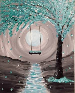 Whimsical Moonlight - Paint and sip event at Logan's Roadhouse Chico in Chico, CA - PaintNite.com