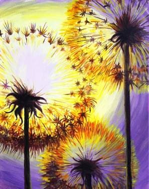 Dancing Dandelions - Paint Nite event in Auburn, CA