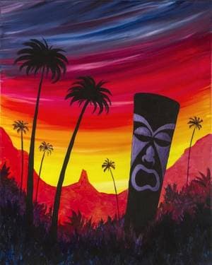 Tiki Island - Paint and sip event at Grass Skirt Tiki Room in Columbus, OH - PaintNite.com