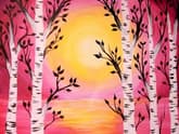 Sunset and Birch Trees thumbnail