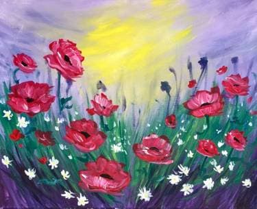 Purple Morning Poppies - Paint Nite event in Salt Lake City, UT