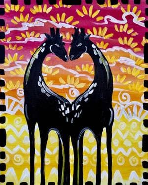 Giraffe <3 - Paint and sip event at Sidelines Sports Bar & Grill - Glen Burnie in Glen Burnie, MD - PaintNite.com