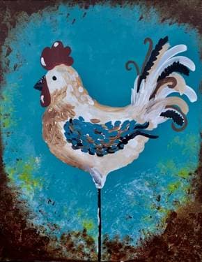 Rooster Chic - Paint and sip event at The Twin Otter Pub in Edmonton, AB - PaintNite.com
