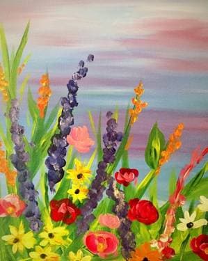Wildflower Garden - Paint and sip event at Broadway Bar and Grill - Nepean in Nepean, ON - PaintNite.com