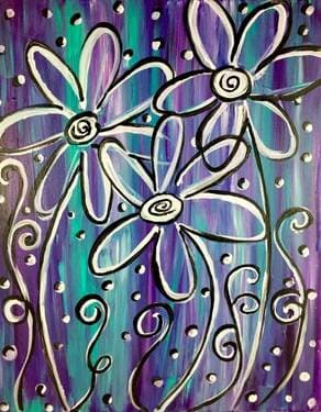 Flower Magic - Paint and sip event at BJ's Restaurant & Brewhouse - Roseville in Roseville, CA - PaintNite.com