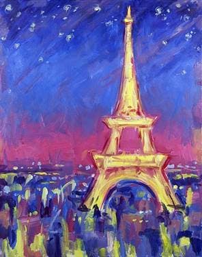 Abstract Paris - Paint and sip event at Bluffs Pizza Pub in toronto, ON - PaintNite.com