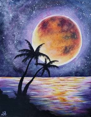 Starry Moonlit Palms - Paint and sip event at The Canadian Brewhouse in Winnipeg, MB - PaintNite.com