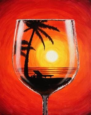 Sunset Merlot - Paint and sip event at Sopro in Baltimore , MD - PaintNite.com
