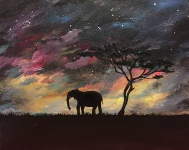 Elephant Galaxy - Paint and sip event at The Rock Wood Fired Pizza & Spirits, Renton in Renton, WA - PaintNite.com