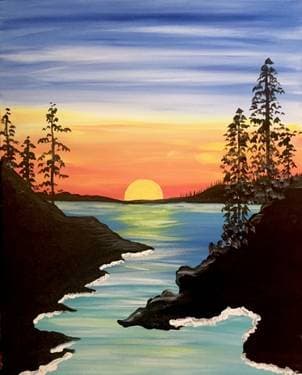 Sunset On The Lake II - Paint and sip event at The Brass Pub in Kingston, ON - PaintNite.com