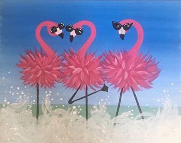 Pink Glam-ingos - Paint and sip event at IKEA Winnipeg  in Winnipeg, MB - PaintNite.com