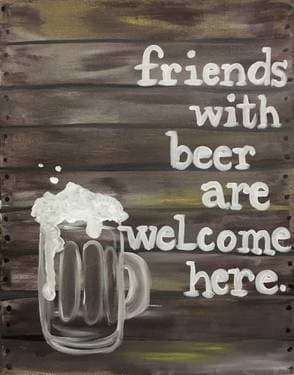 Friends with Beer - Paint and sip event at Brew Bus Brewing in Tampa, FL - PaintNite.com