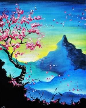 Serene Blossoms II - Paint and sip event at Savvor Restaurant & Lounge in Boston, MA - PaintNite.com