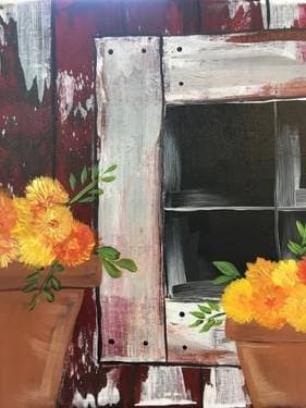 Barnyard Marigolds - Paint and sip event at Boujee Restaurant and Bar in Winnipeg, MB - PaintNite.com