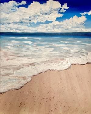 Crystal Blue Beach - Paint and sip event at The Canadian Brewhouse - Mahogany in Calgary, AB - PaintNite.com
