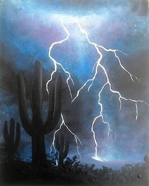 Desert Lightning - Paint and sip event at The Hub Grill & Bar - on Sossaman rd - Mesa in Mesa, AZ - PaintNite.com