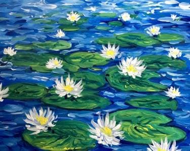 Impressionist Lily Pond - Paint and sip event at Old Spaghetti Factory  in Duarte, CA - PaintNite.com