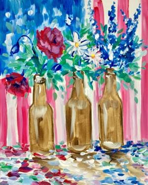 Beer Bottle Blossoms - Paint and sip event at Penny Pinchers Brewing in Millbury, MA - PaintNite.com
