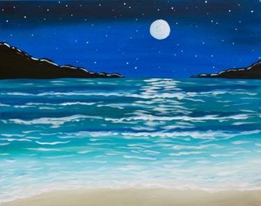 Moonlit Waves - Paint and sip event at Dave & Buster's Phoenix in PHOENIX, AZ - PaintNite.com
