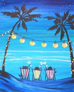 What Happens at the Beach... - Paint and sip event at Lake Creek Winery  in MARTHASVILLE, MO - PaintNite.com