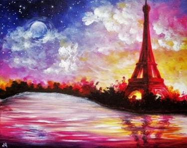 Cloudy Paris Sunset - Paint Nite event in Port Moody, BC