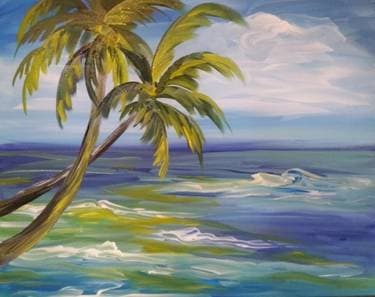 Tropical Dream - Paint and sip event at Saffron's in Winnipeg, MB - PaintNite.com