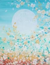White Blossoms with Moon thumbnail