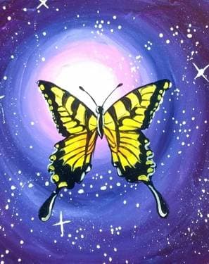 Midsummer Moonlit Monarch - Paint and sip event at Meadowbrook Orchards in Sterling, MA - PaintNite.com