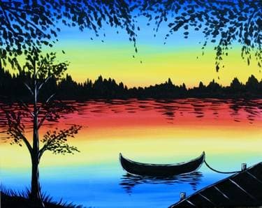 Peaceful Lake - Paint and sip event at Barleycorn's Brewhouse in Wilder, KY - PaintNite.com