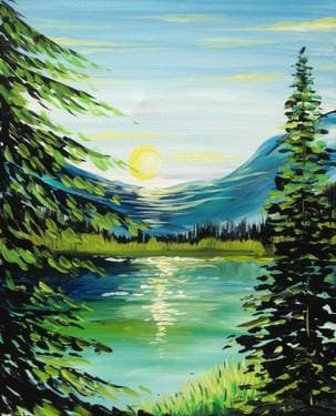 Lake Beyond the Pines - Paint and sip event at Level Crossing Brewing in South Salt Lake City , UT - PaintNite.com