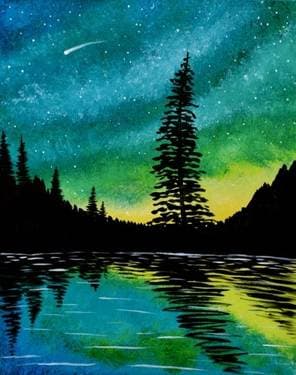 Galaxy Reflection - Paint and sip event at Bruno's Bar and Grill in Scotts Valley, CA - PaintNite.com